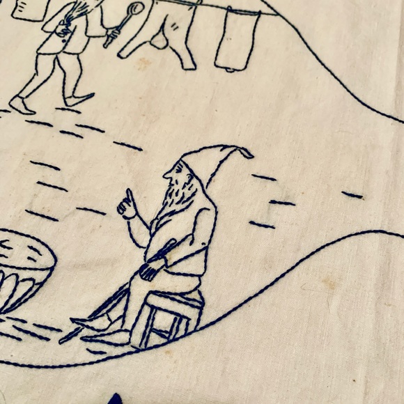 Vintage German Embroidered Lace Tablecloth - Picture 5 of 15